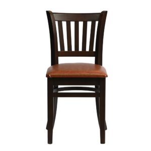Manhattan Dining Chair in Dark Walnut with Bison Tan Seat (2 Pack)