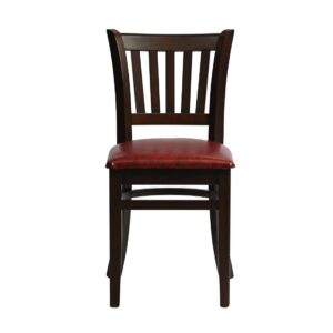 Manhattan Dining Chair in Dark Walnut with Bison Bordeaux Seat (2 Pack)