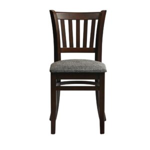 Manhattan Dining Chair in Dark Walnut with Shetland Smoke Seat (2 Pack)