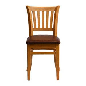 Manhattan Dining Chair in Soft Oak with Bison Espresso Seat (2 Pack)