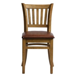 Manhattan Dining Chair in Weathered Oak with Bison Espresso Seat (2 Pack)