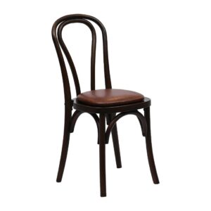 Hoop Back Dining Chair in Dark Walnut with Bison Espresso Seat (2 Pack)