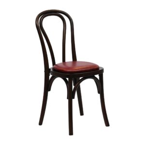 Hoop Back Dining Chair in Dark Walnut with Bison Bordeaux Seat (2 Pack)