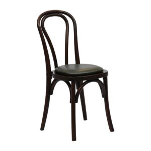 Hoop Back Dining Chair in Dark Walnut with Bison Cedar Seat (2 Pack)