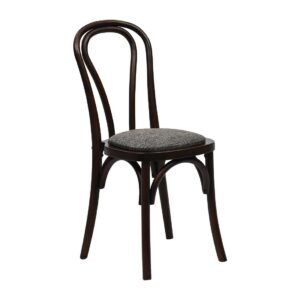 Hoop Back Dining Chair in Dark Walnut with Shetland Smoke Seat (2 Pack)
