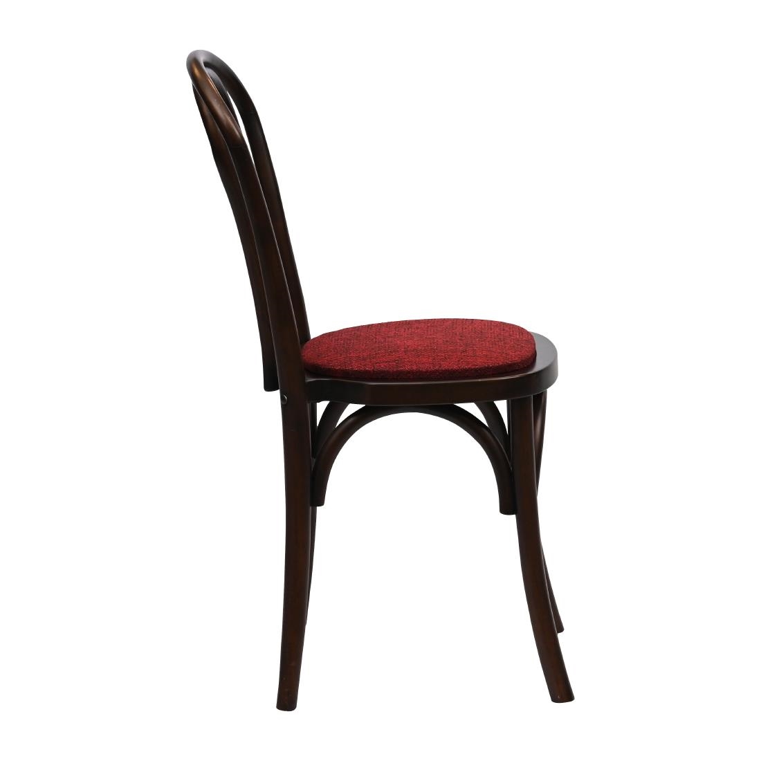 Hoop Back Dining Chair in Dark Walnut with Shetland Scarlett Seat (2 Pack) - Image 2