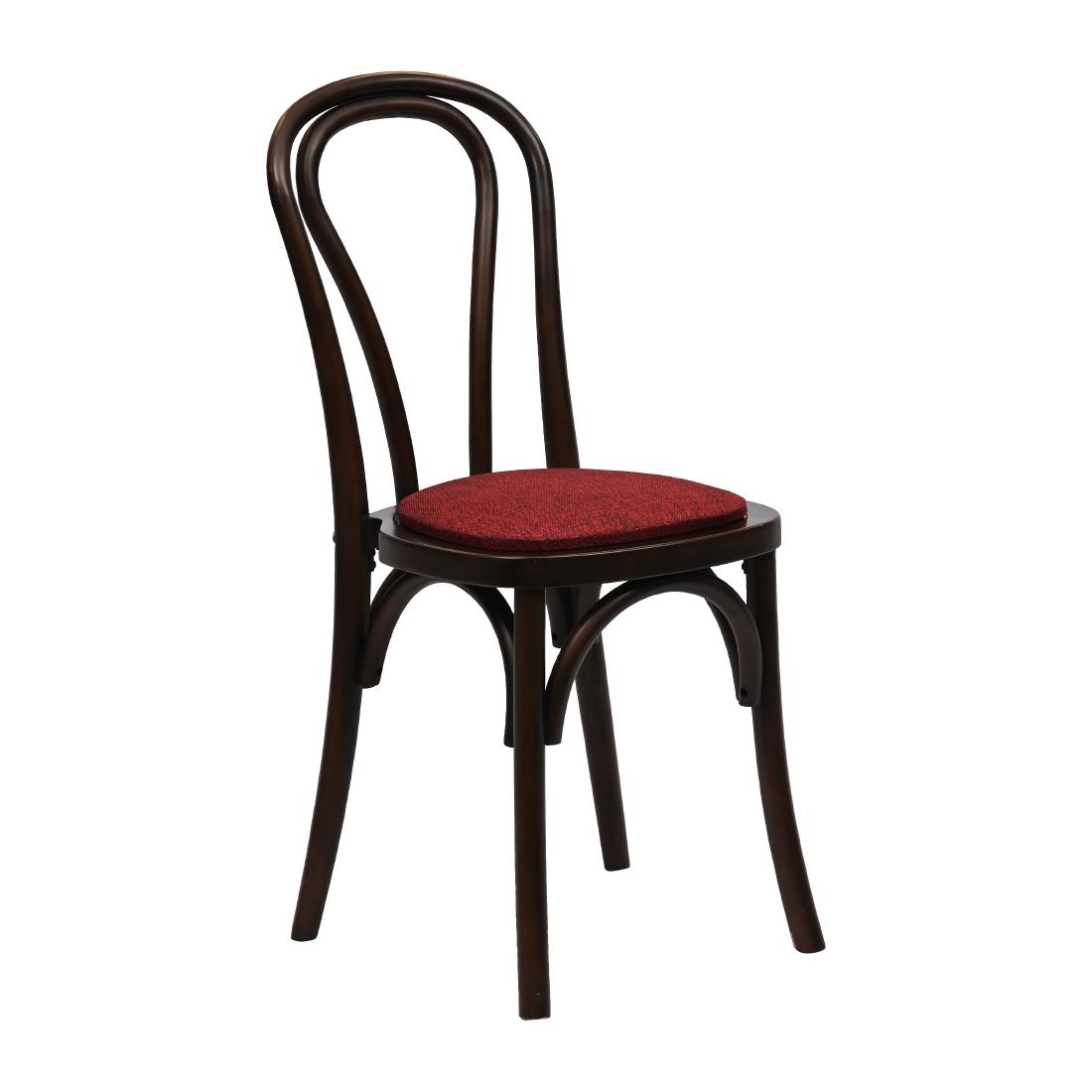 Hoop Back Dining Chair in Dark Walnut with Shetland Scarlett Seat (2 Pack)