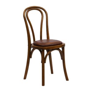 Hoop Back Dining Chair in Weathered Oak with Bison Espresso Seat (2 Pack)