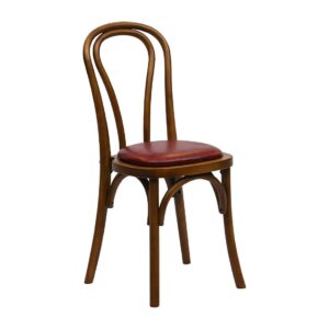 Hoop Back Dining Chair in Weathered Oak with Bison Bordeaux Seat (2 Pack)