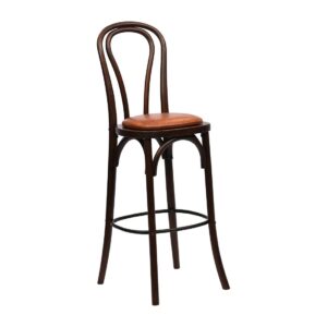 Hoop Back Bar Chair in Dark Walnut with Bison Tan Seat