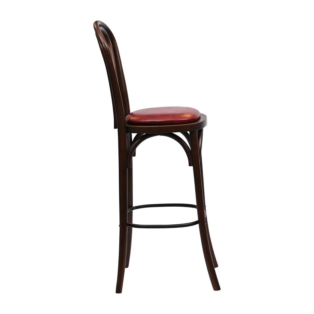 Hoop Back Bar Chair in Dark Walnut with Bison Bordeaux Seat - Image 4