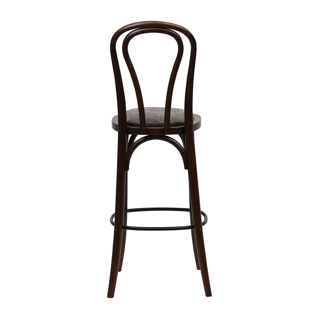 Hoop Back Bar Chair in Dark Walnut with Shetland Smoke Seat - Image 2