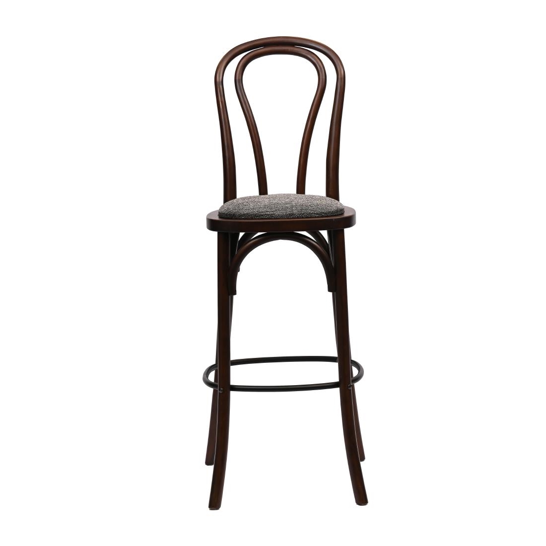 Hoop Back Bar Chair in Dark Walnut with Shetland Smoke Seat - Image 3