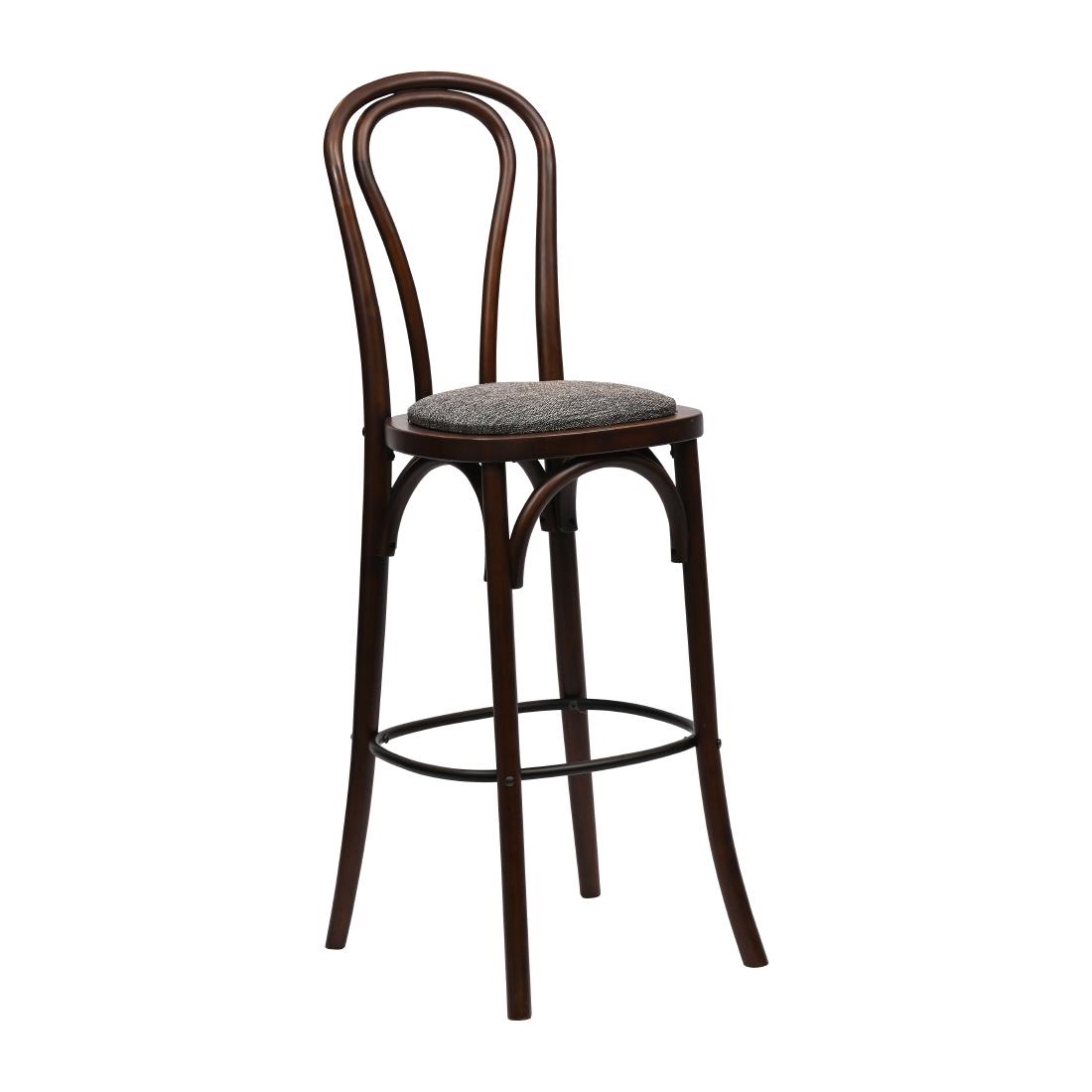 Hoop Back Bar Chair in Dark Walnut with Shetland Smoke Seat