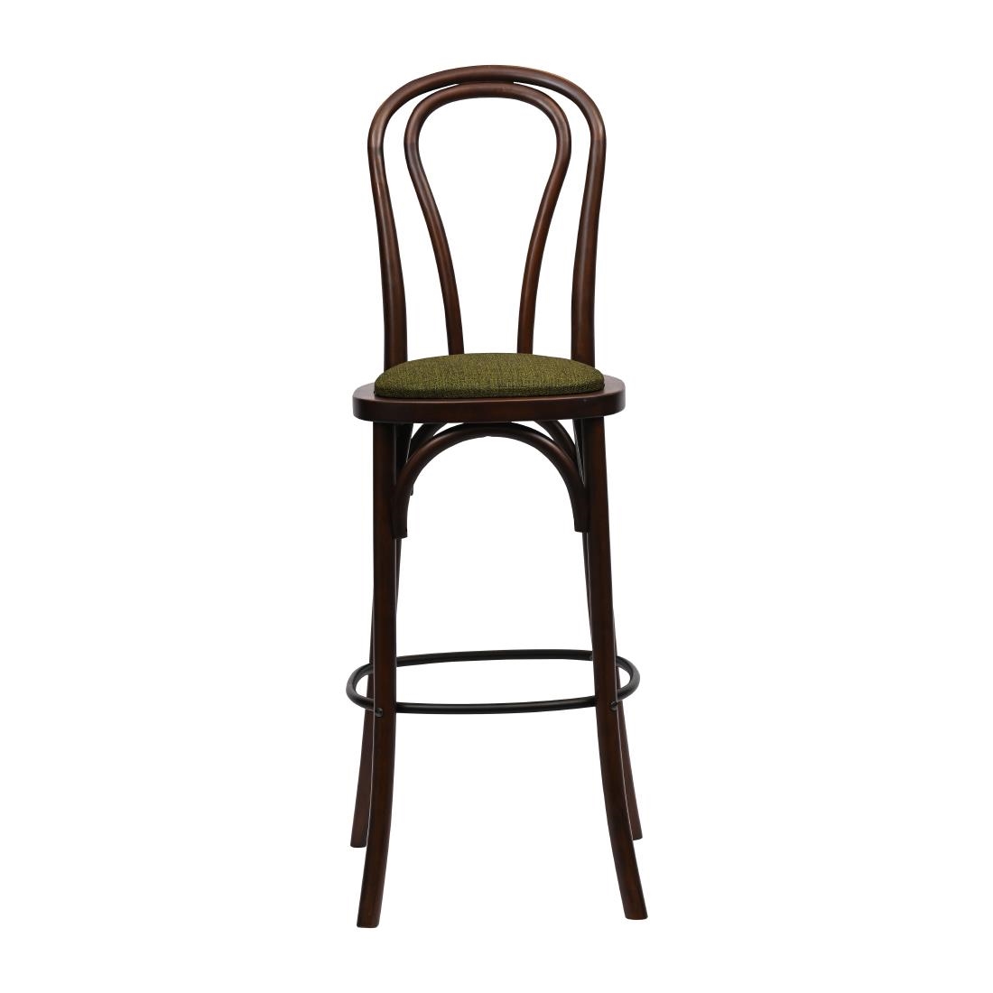 Hoop Back Bar Chair in Dark Walnut with Shetland Forest Seat - Image 3