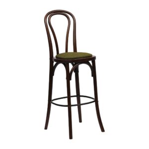 Hoop Back Bar Chair in Dark Walnut with Shetland Forest Seat