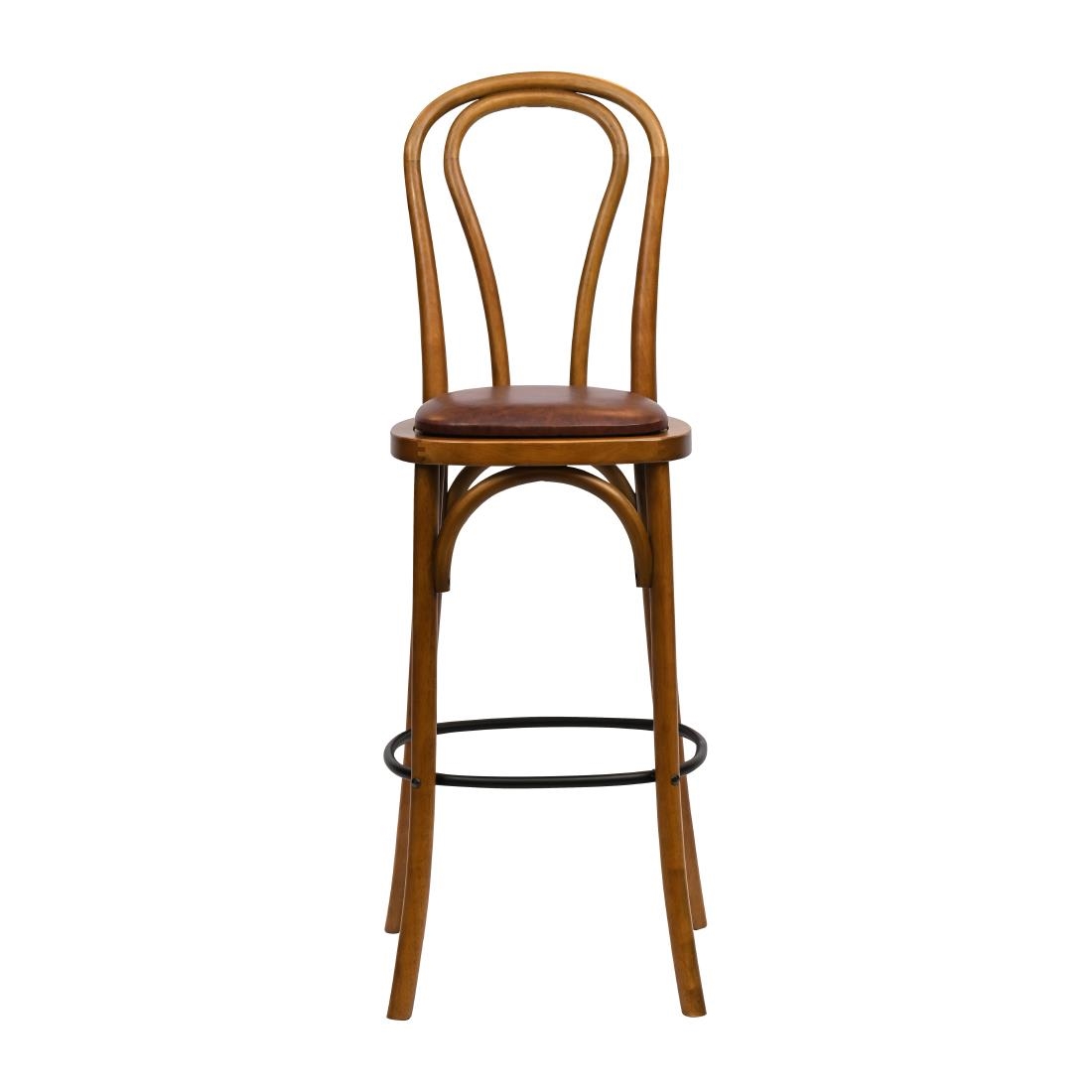 Hoop Back Bar Chair in Weathered Oak with Bison Espresso Seat - Image 3
