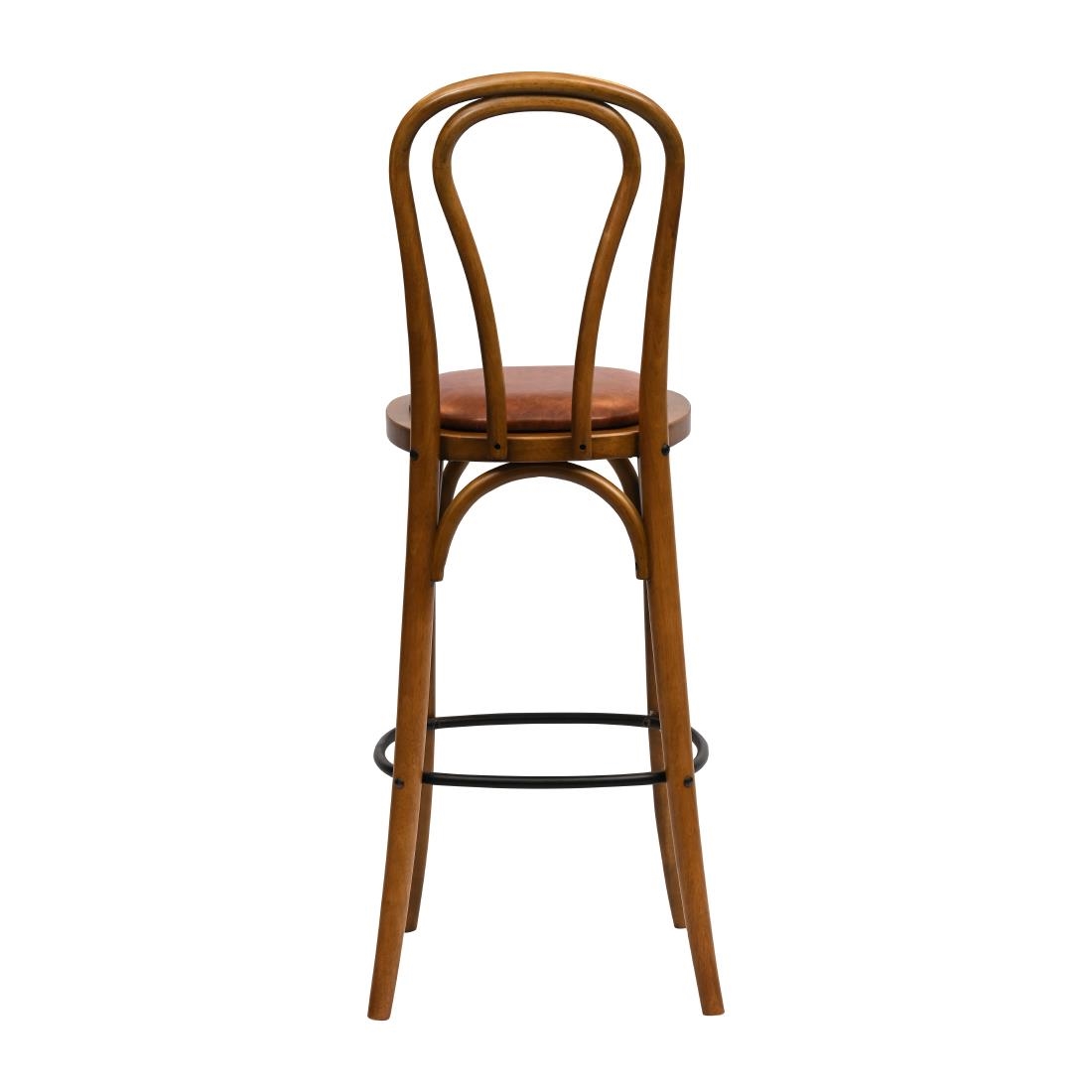 Hoop Back Bar Chair in Weathered Oak with Bison Tan Seat - Image 2