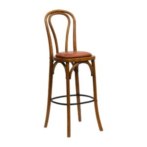 Hoop Back Bar Chair in Weathered Oak with Bison Tan Seat
