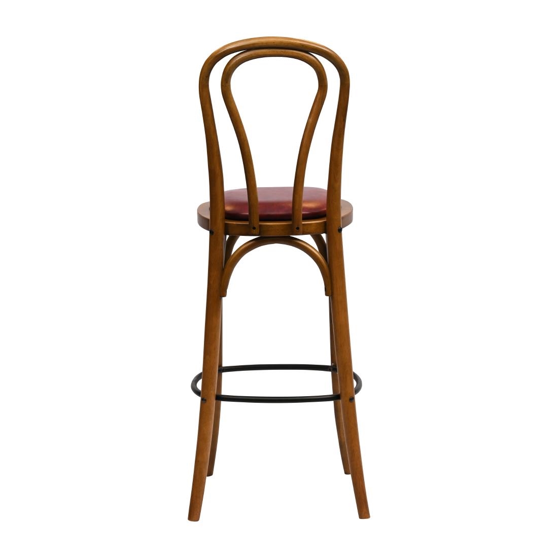 Hoop Back Bar Chair in Weathered Oak with Bison Bordeaux Seat - Image 2