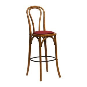 Hoop Back Bar Chair in Weathered Oak with Shetland Scarlett Seat