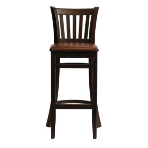 Manhattan Bar Chair in Dark Walnut with Bison Espresso Seat