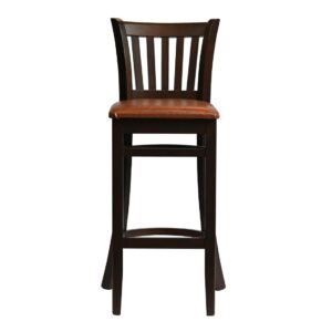 Manhattan Bar Chair in Dark Walnut with Bison Tan Seat