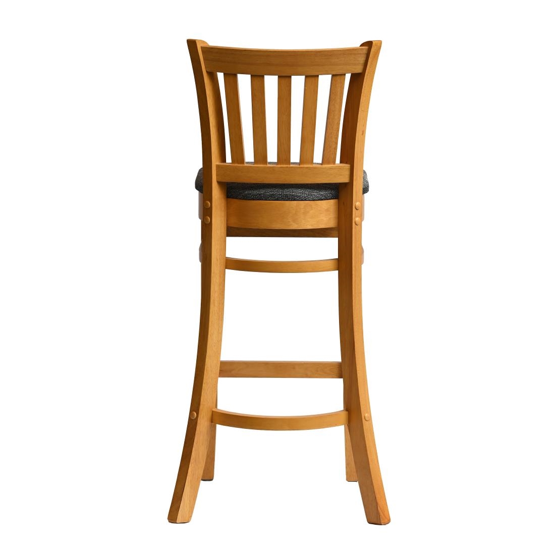 Manhattan Bar Chair in Soft Oak with Shetland Smoke Seat - Image 2