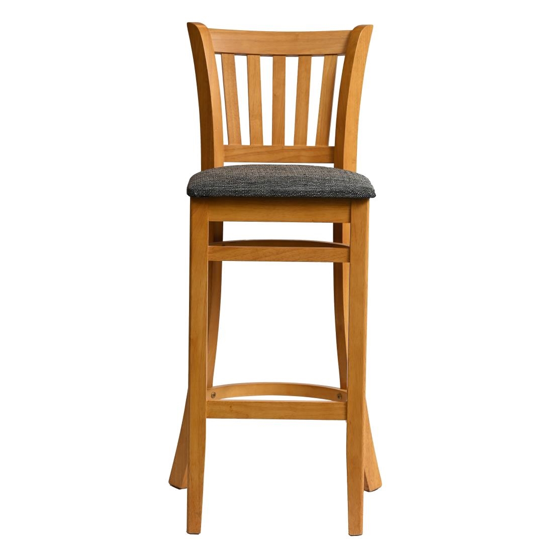 Manhattan Bar Chair in Soft Oak with Shetland Smoke Seat