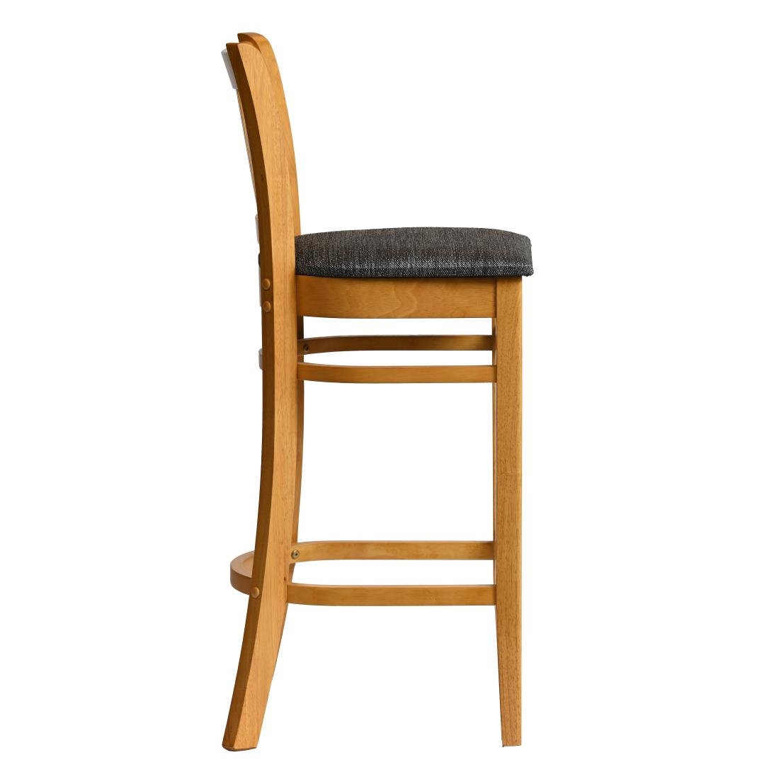 Manhattan Bar Chair in Soft Oak with Shetland Smoke Seat - Image 4
