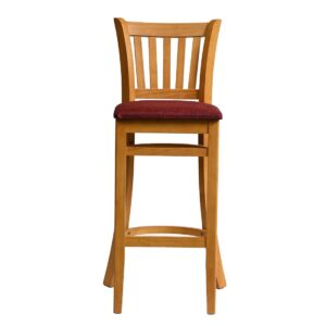 Manhattan Bar Chair in Soft Oak with Shetland Scarlett Seat
