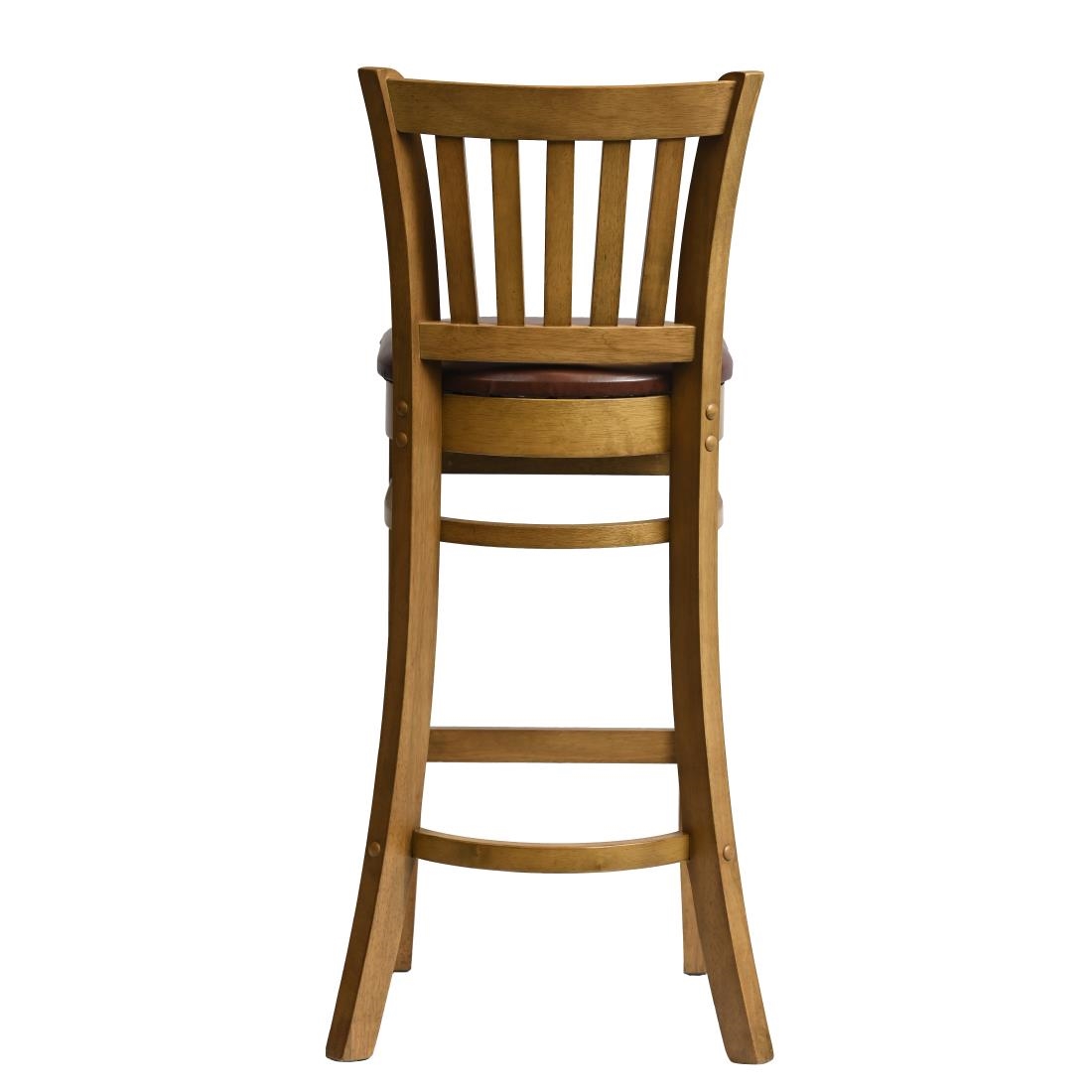 Manhattan Bar Chair in Weathered Oak with Bison Espresso Seat - Image 2