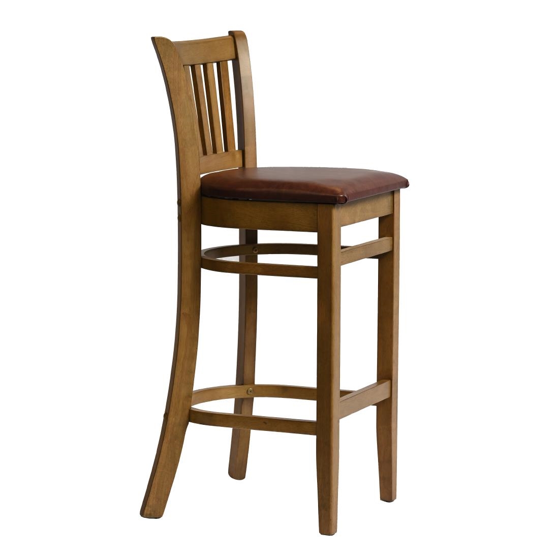 Manhattan Bar Chair in Weathered Oak with Bison Espresso Seat - Image 4