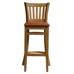 Manhattan Bar Chair in Weathered Oak with Bison Tan Seat