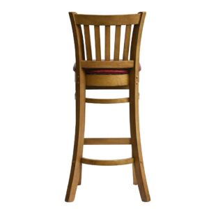 Manhattan Bar Chair in Weathered Oak with Bison Bordeaux Seat