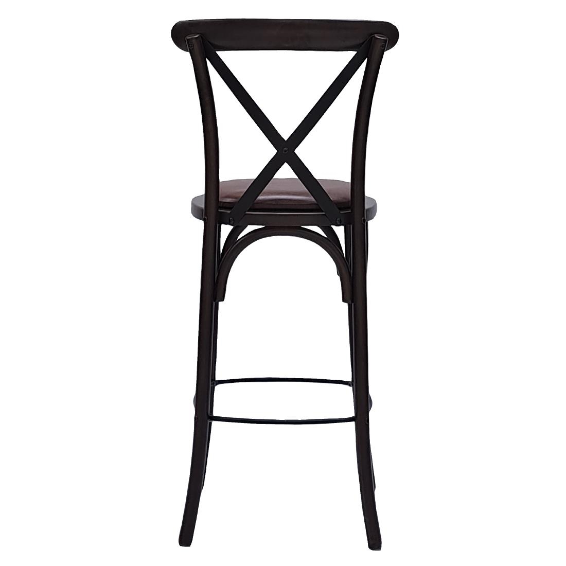 Bristol Bar Chair in Dark Walnut with Bison Espresso Seat - Image 3