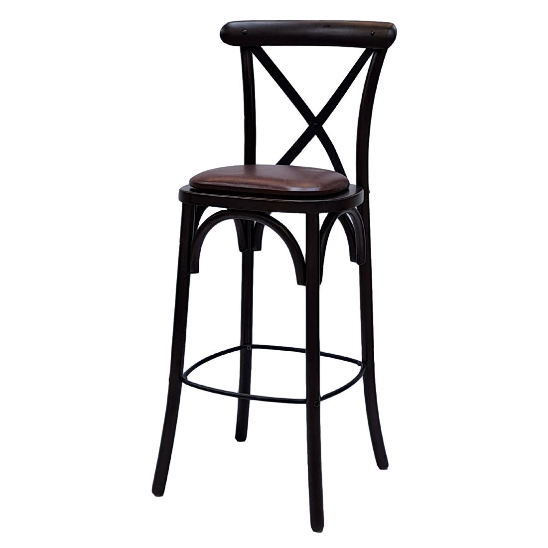 Bristol Bar Chair in Dark Walnut with Bison Espresso Seat