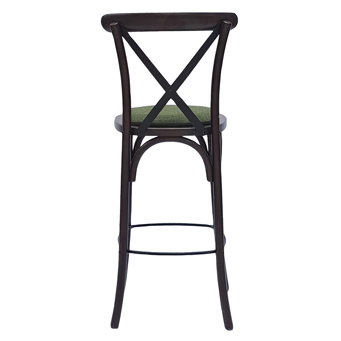 Bristol Bar Chair in Dark Walnut with Shetland Forest Seat - Image 3