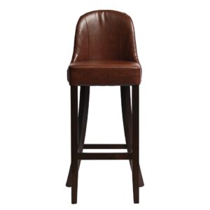 Kilsby Bar Chair in Dark Walnut with Bison Espresso Seat