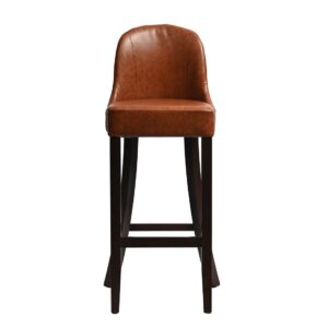 Kilsby Bar Chair in Dark Walnut with Bison Tan Seat