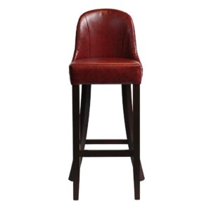 Kilsby Bar Chair in Dark Walnut with Bison Bordeaux Seat
