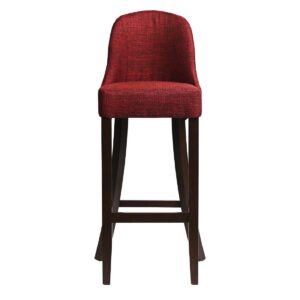 Kilsby Bar Chair in Dark Walnut with Shetland Scarlett Seat