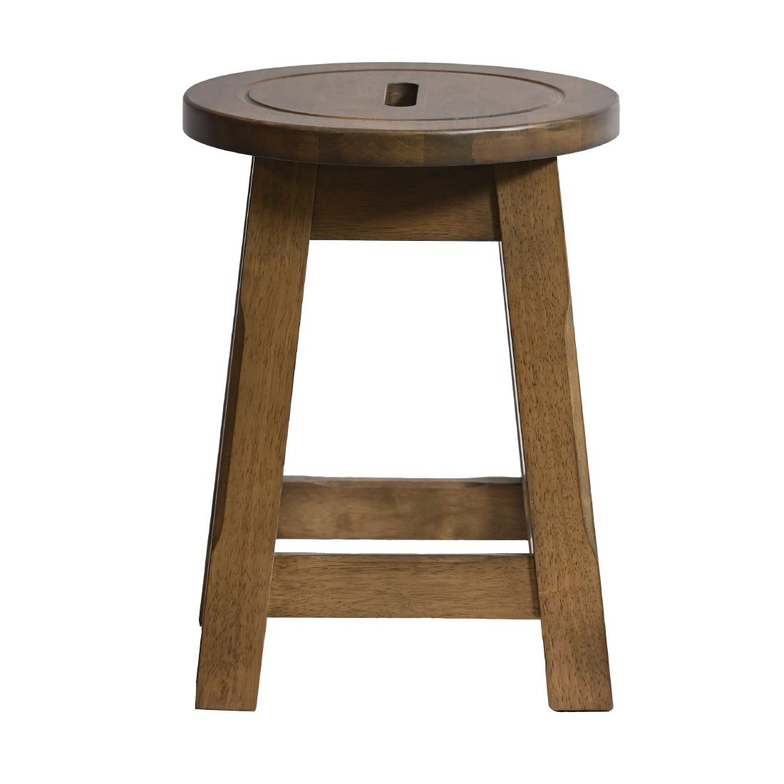 Wooden Top Low Stool in Weathered Oak (2 Pack) - Image 2