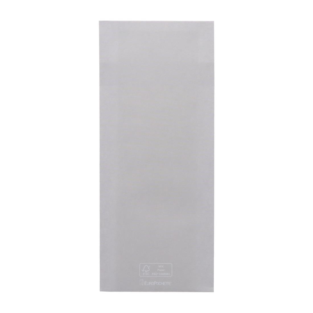 Europochette Classic Size Sea Salt Grey Cutlery Pouch with White 2ply Napkin (500 Pack) - Image 3