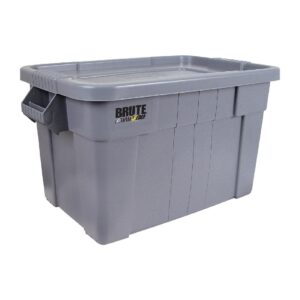 Rubbermaid BRUTE Tote Box Grey with Lid 53Ltr