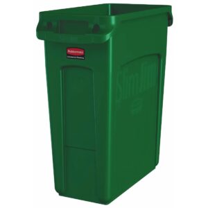 Rubbermaid Slim Jim Bin with Venting Channels Green 60Ltr
