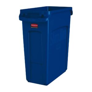 Rubbermaid Slim Jim Bin with Venting Channels Blue 60Ltr
