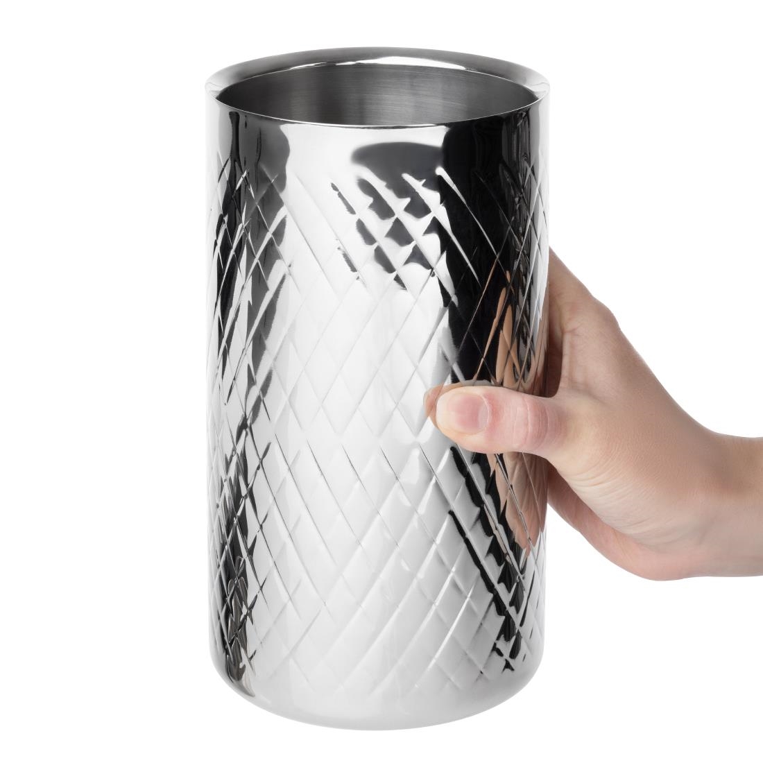 Olympia Geo Double Wall Wine Cooler Stainless Steel - Image 5