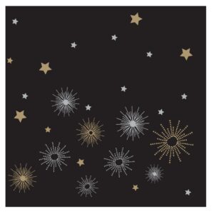 Swantex Lunch Napkins Midnight Sparkle 33x33cm 2ply 1/4 Fold (1000 pack)