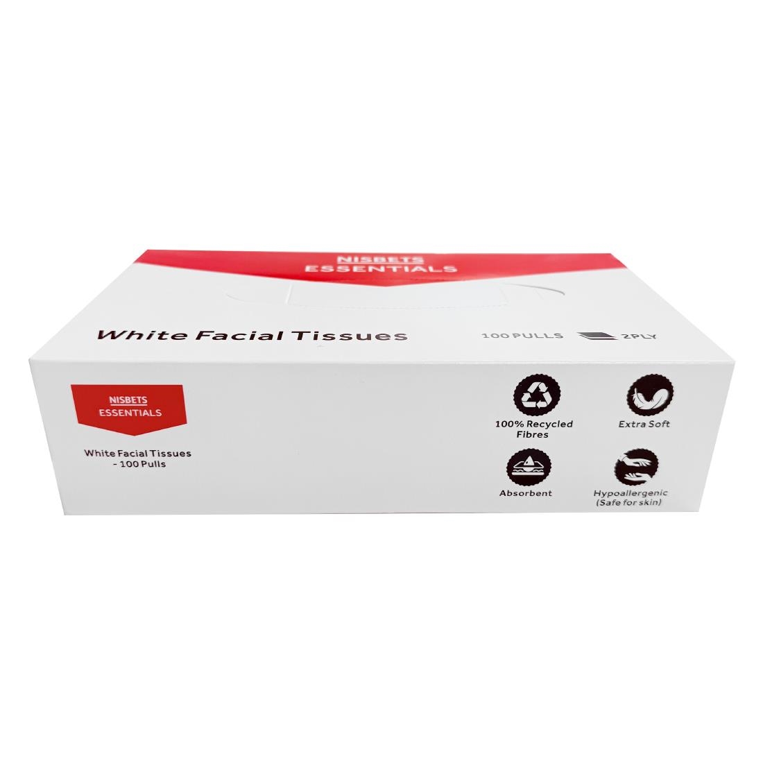Nisbets Essentials White Facial Tissues - 100 Sheets (36 Pack) - Image 2